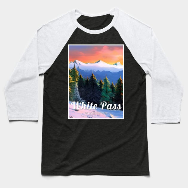 White pass ski - Washington usa Baseball T-Shirt by UbunTo